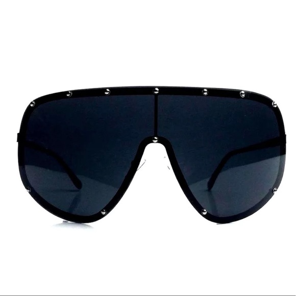black shield glasses